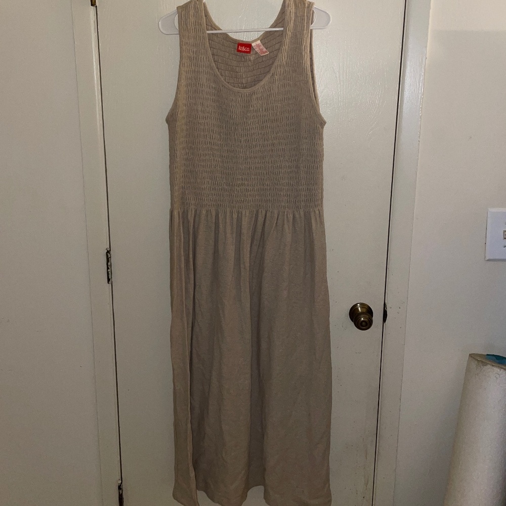 Cream Dress with Scrunchy Bodice